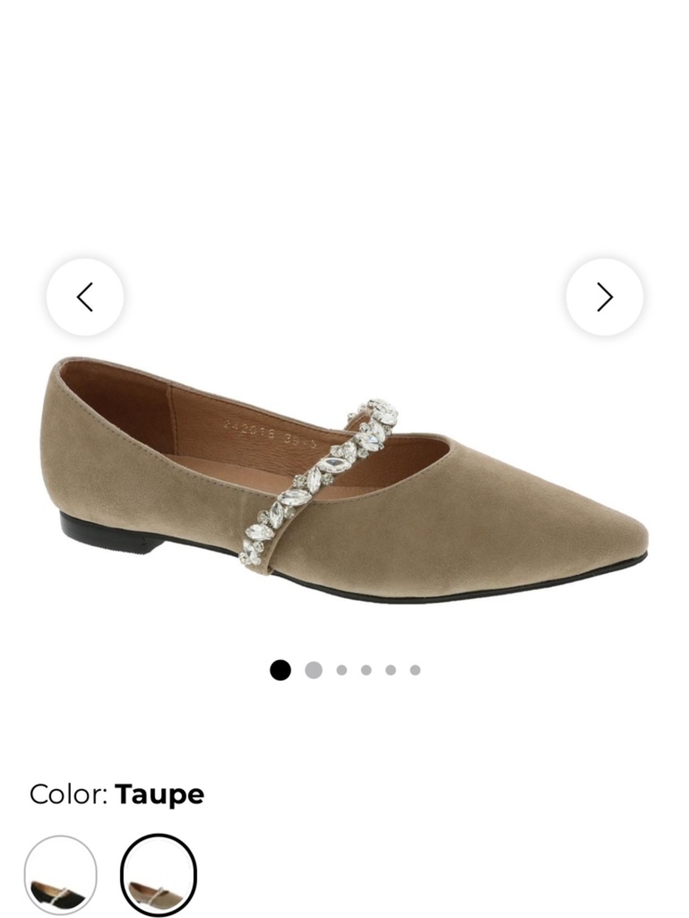 Taupe Jeweled Mary Jane Flat - Women's Loafer